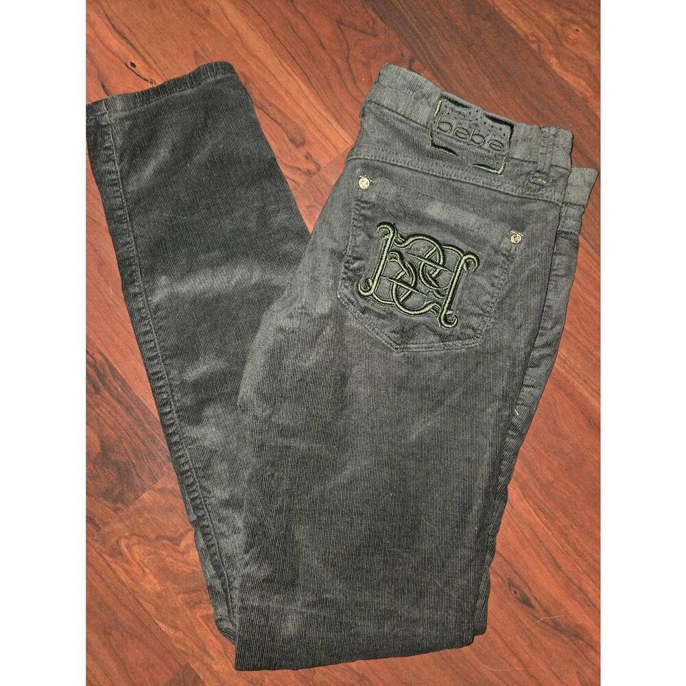 Y2K Bebe Premium Green Corduroy Pants